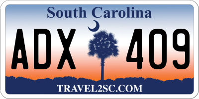 SC license plate ADX409