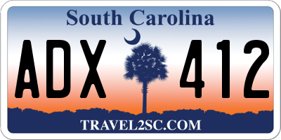 SC license plate ADX412