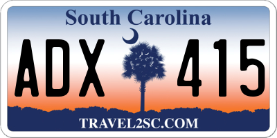 SC license plate ADX415