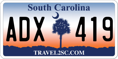 SC license plate ADX419