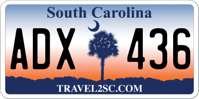 SC license plate ADX436