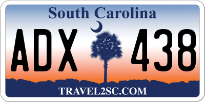 SC license plate ADX438