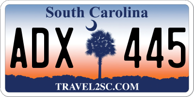 SC license plate ADX445