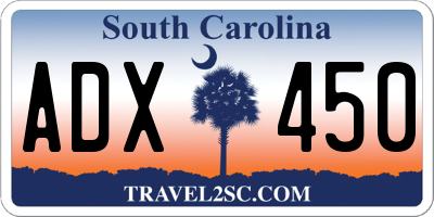 SC license plate ADX450