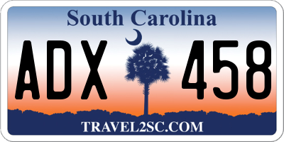 SC license plate ADX458