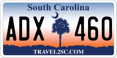 SC license plate ADX460