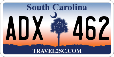 SC license plate ADX462