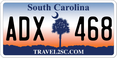 SC license plate ADX468