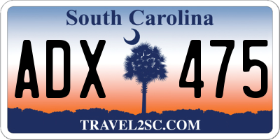 SC license plate ADX475