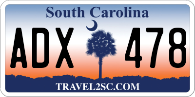 SC license plate ADX478