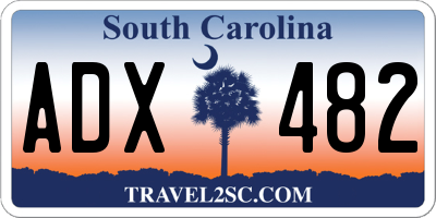 SC license plate ADX482
