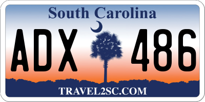 SC license plate ADX486