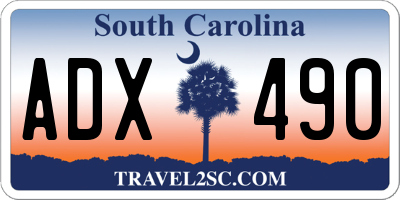 SC license plate ADX490