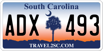 SC license plate ADX493