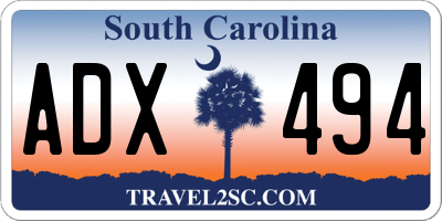SC license plate ADX494