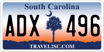 SC license plate ADX496