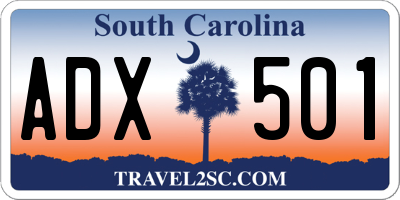 SC license plate ADX501