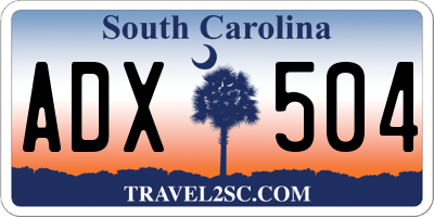 SC license plate ADX504
