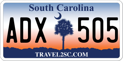 SC license plate ADX505