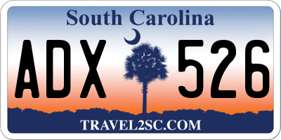 SC license plate ADX526