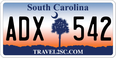 SC license plate ADX542