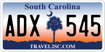 SC license plate ADX545