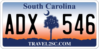 SC license plate ADX546