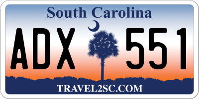 SC license plate ADX551