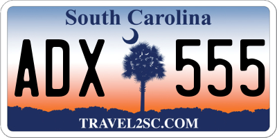 SC license plate ADX555