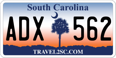 SC license plate ADX562