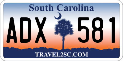 SC license plate ADX581