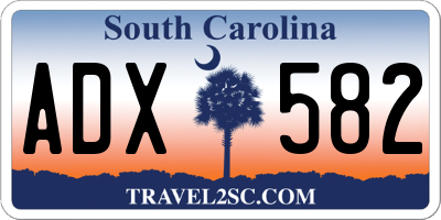 SC license plate ADX582