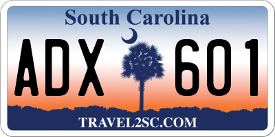 SC license plate ADX601