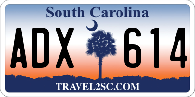 SC license plate ADX614