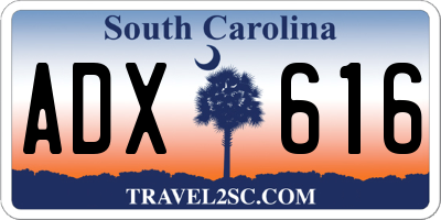 SC license plate ADX616