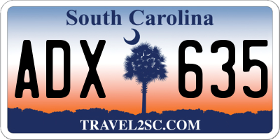 SC license plate ADX635
