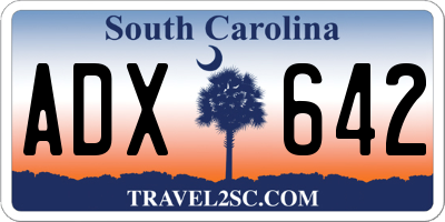 SC license plate ADX642
