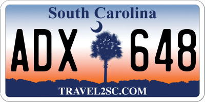 SC license plate ADX648