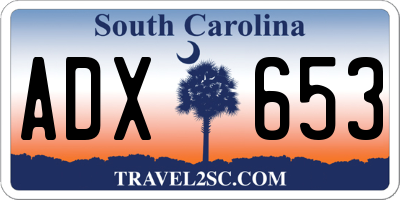 SC license plate ADX653