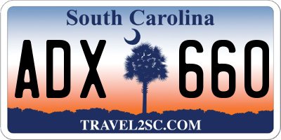 SC license plate ADX660