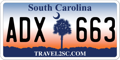 SC license plate ADX663