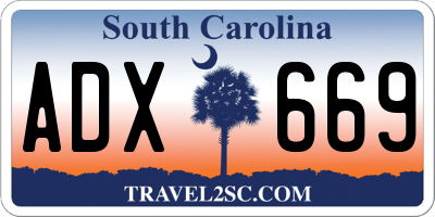 SC license plate ADX669