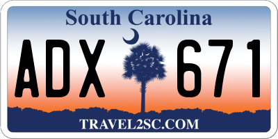 SC license plate ADX671