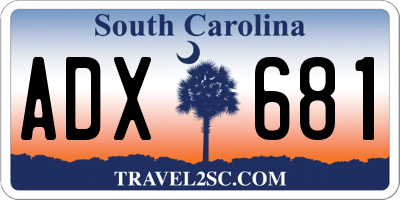 SC license plate ADX681