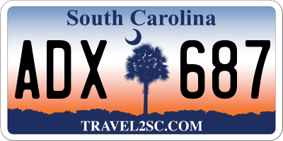 SC license plate ADX687