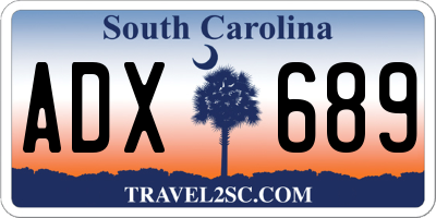 SC license plate ADX689