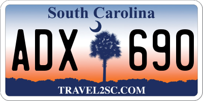 SC license plate ADX690