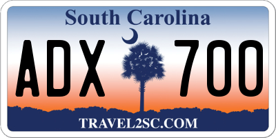 SC license plate ADX700