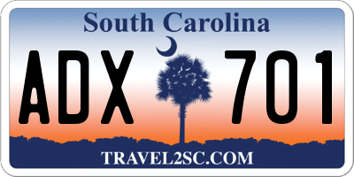 SC license plate ADX701