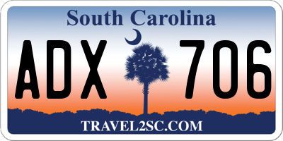 SC license plate ADX706